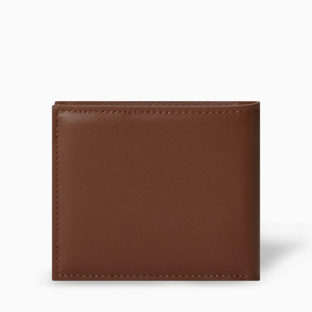 New Longvadon 1407 Soft Calfskin Leather Short Wallet 8CC | Marron Cognac